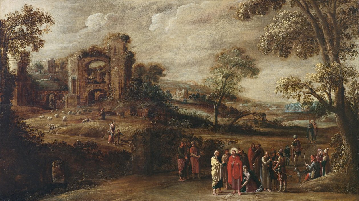 Christus heilt die blutflüssige Frau tekijältä circle of Simon Jordaens