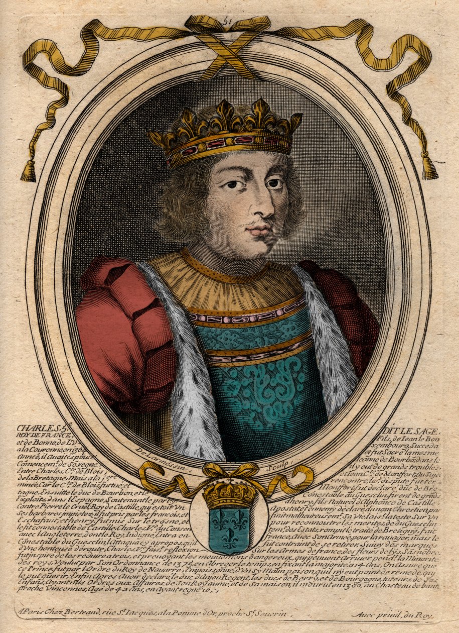 Muotokuva Kaarle V viisasta (1338 - 1380) - Kaarle V viisas tai Kaarle V viisas, Ranskan kuningas Valois