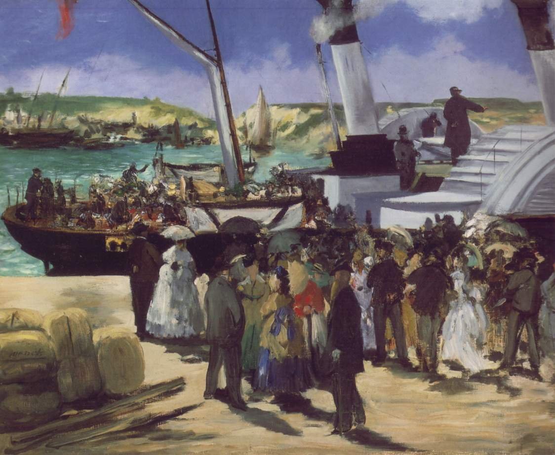 Folkstonen veneen lähtö tekijältä Édouard Manet