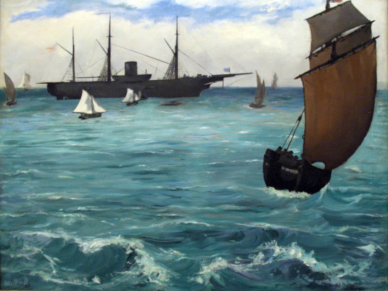 Die Kearsarge bei Boulogne tekijältä Édouard Manet