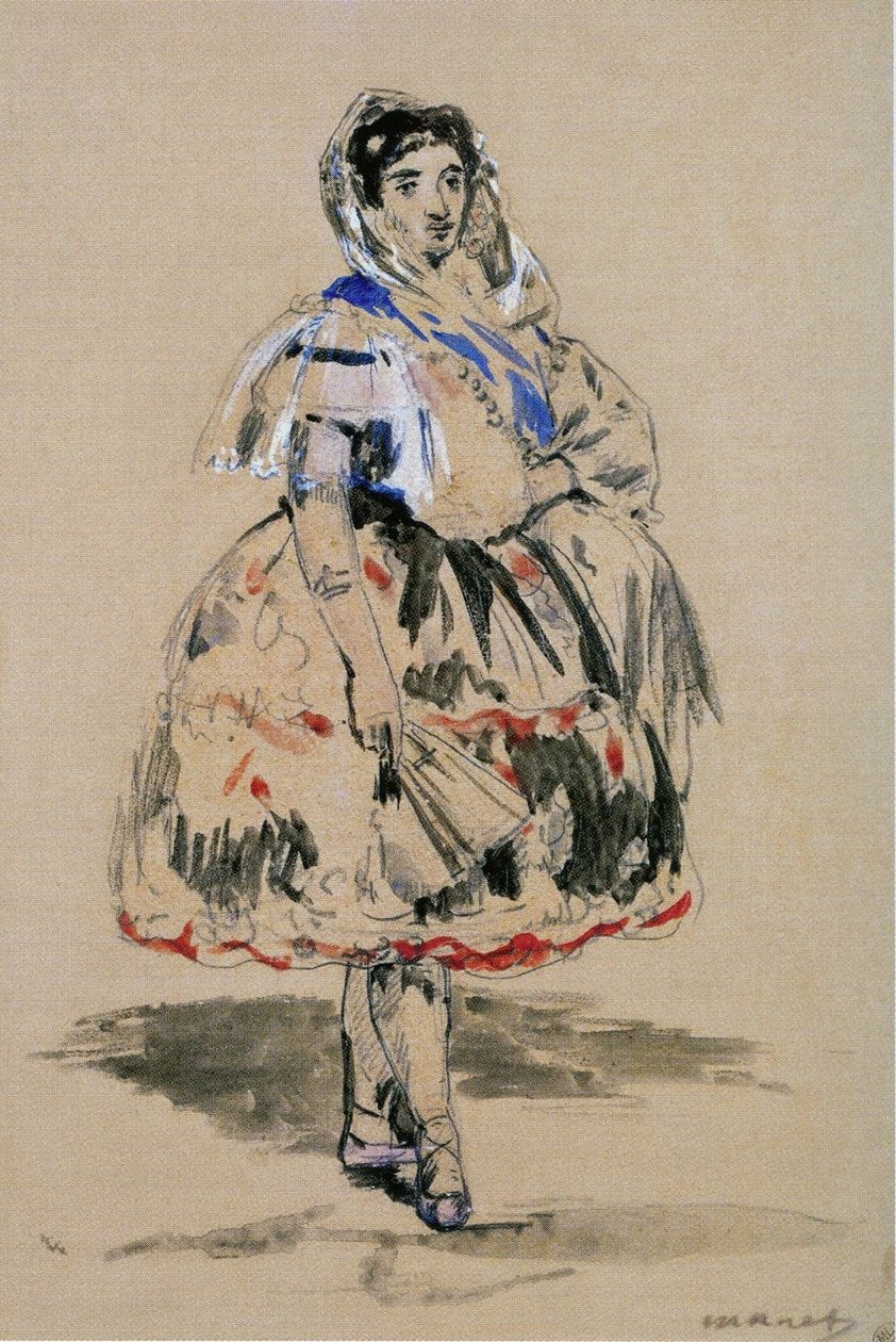 Français: Lola de Valence (Aquarelle) tekijältä Édouard Manet