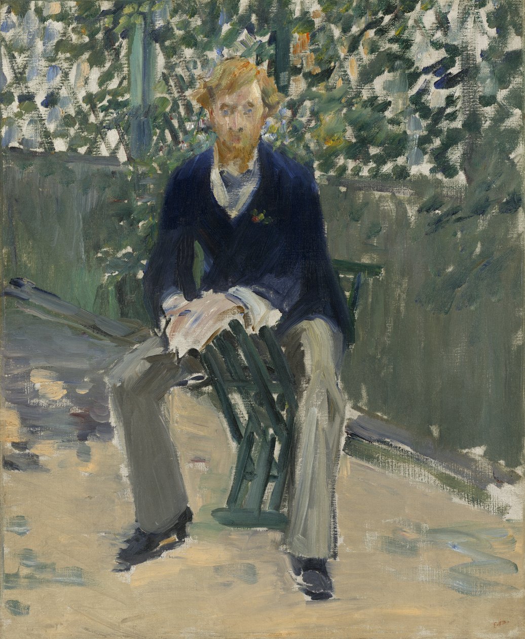 George Moore Taiteilijan puutarhassa, n. 1879 tekijältä Édouard Manet