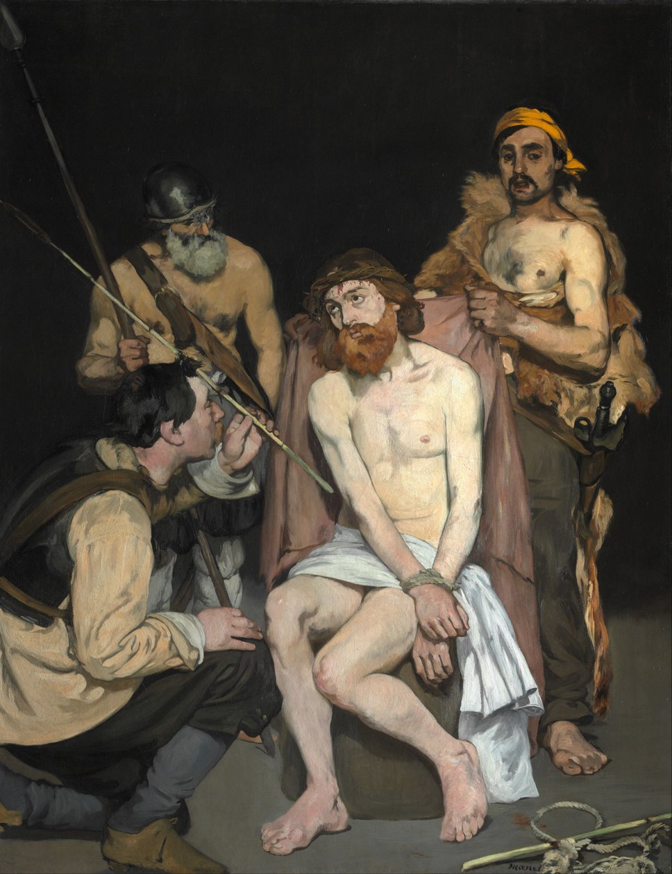 Sotilaat pilkkasivat Jeesusta tekijältä Édouard Manet