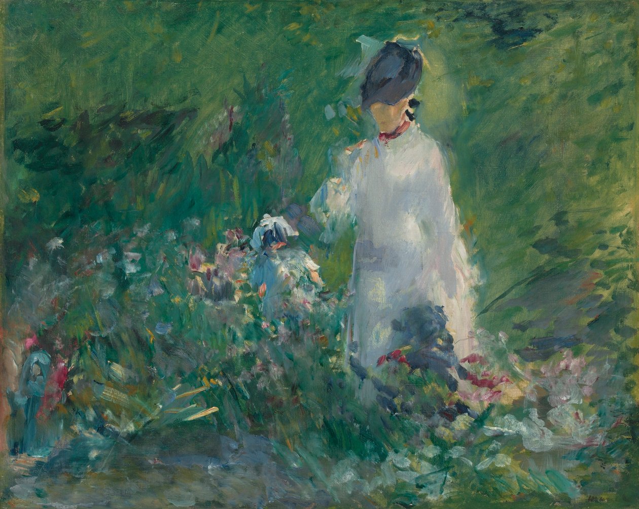 Nuori nainen kukkien keskellä tekijältä Édouard Manet