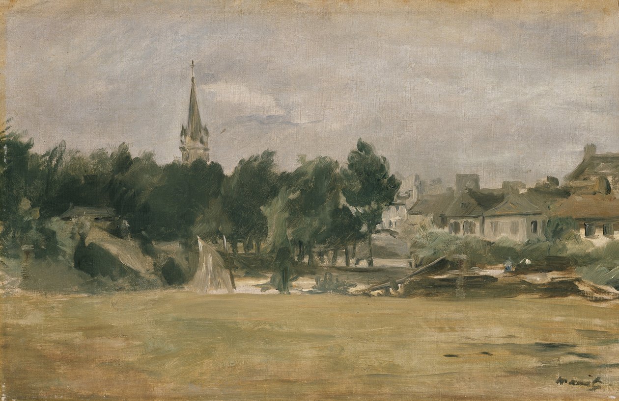 Maisema ja kyläkirkko, 1800-luku tekijältä Édouard Manet