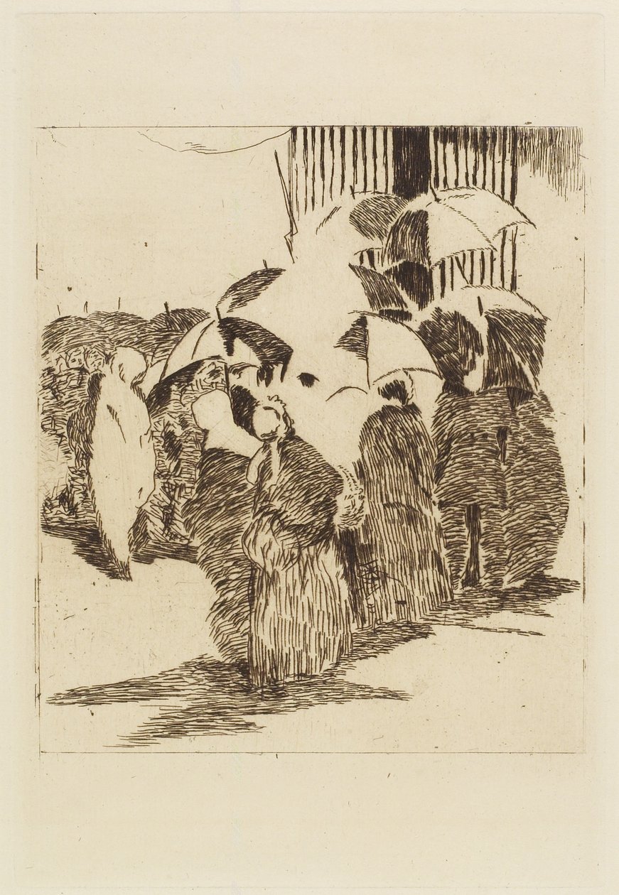 Jono lihakaupan edessä, 1870 tekijältä Édouard Manet