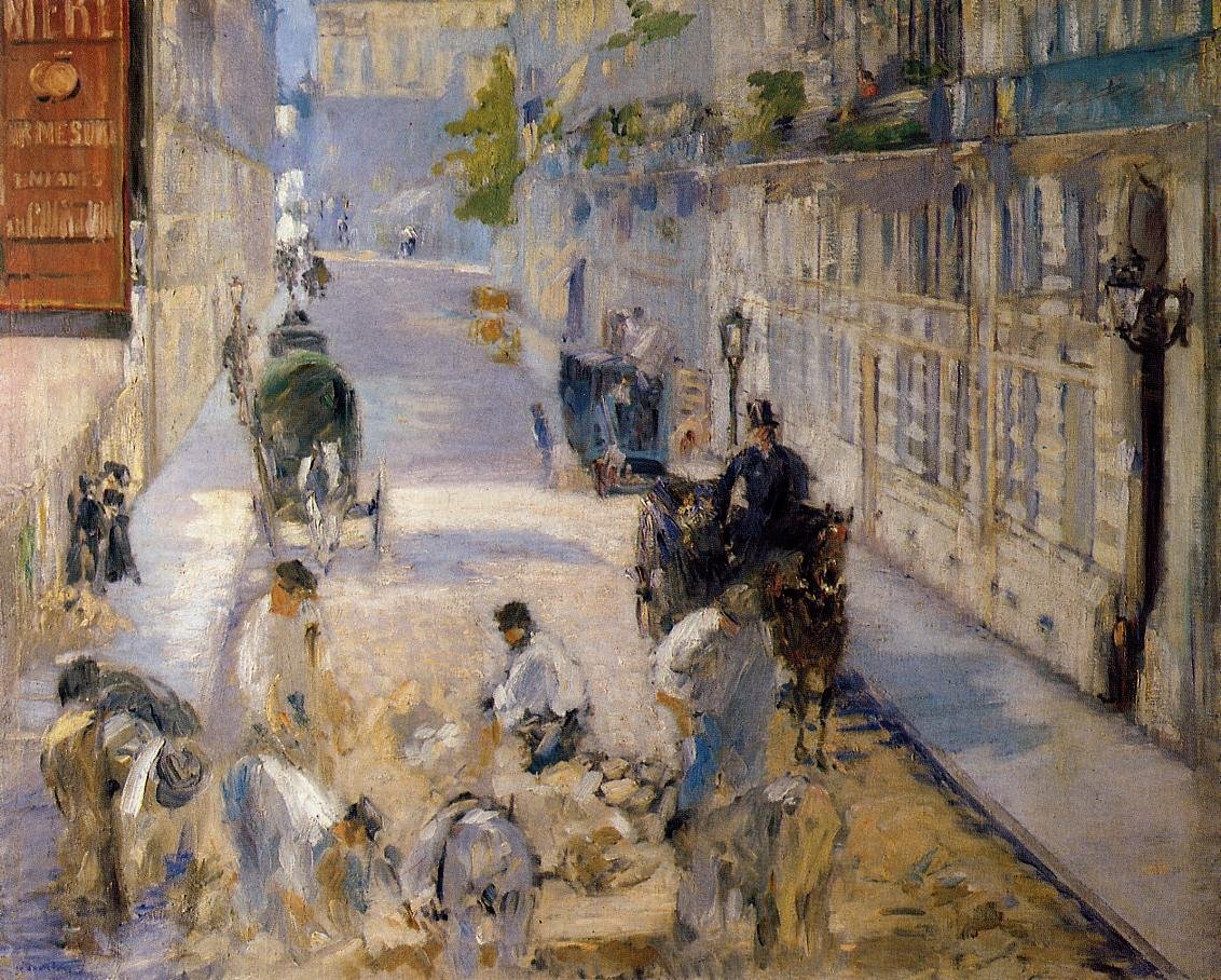 Pflasterer in Rue Mosnier tekijältä Édouard Manet