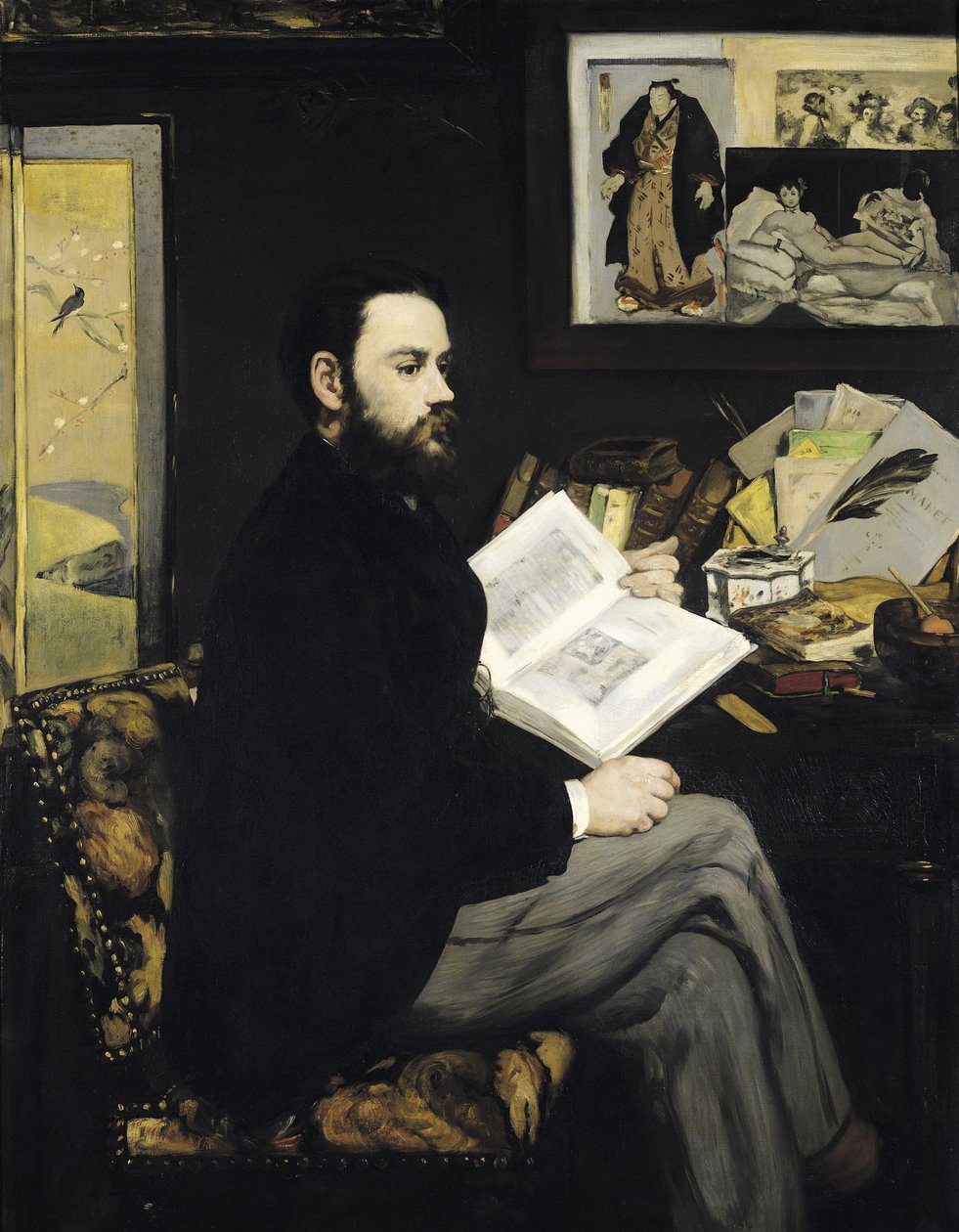 Muotokuva Emile Zolasta (1840-1902) 1868 tekijältä Édouard Manet