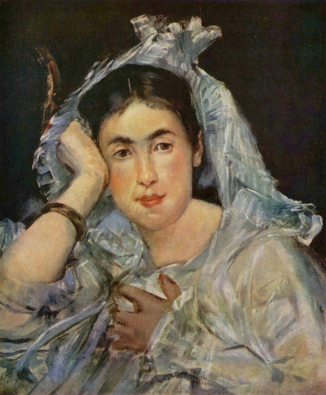 Marguerite de Conflansin muotokuva hupun kanssa tekijältä Édouard Manet