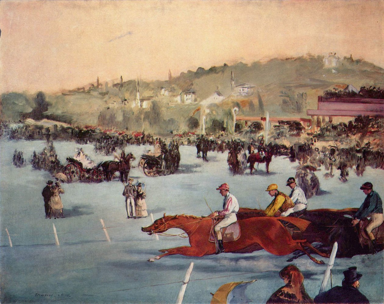Rennen im Bois de Boulogne tekijältä Édouard Manet