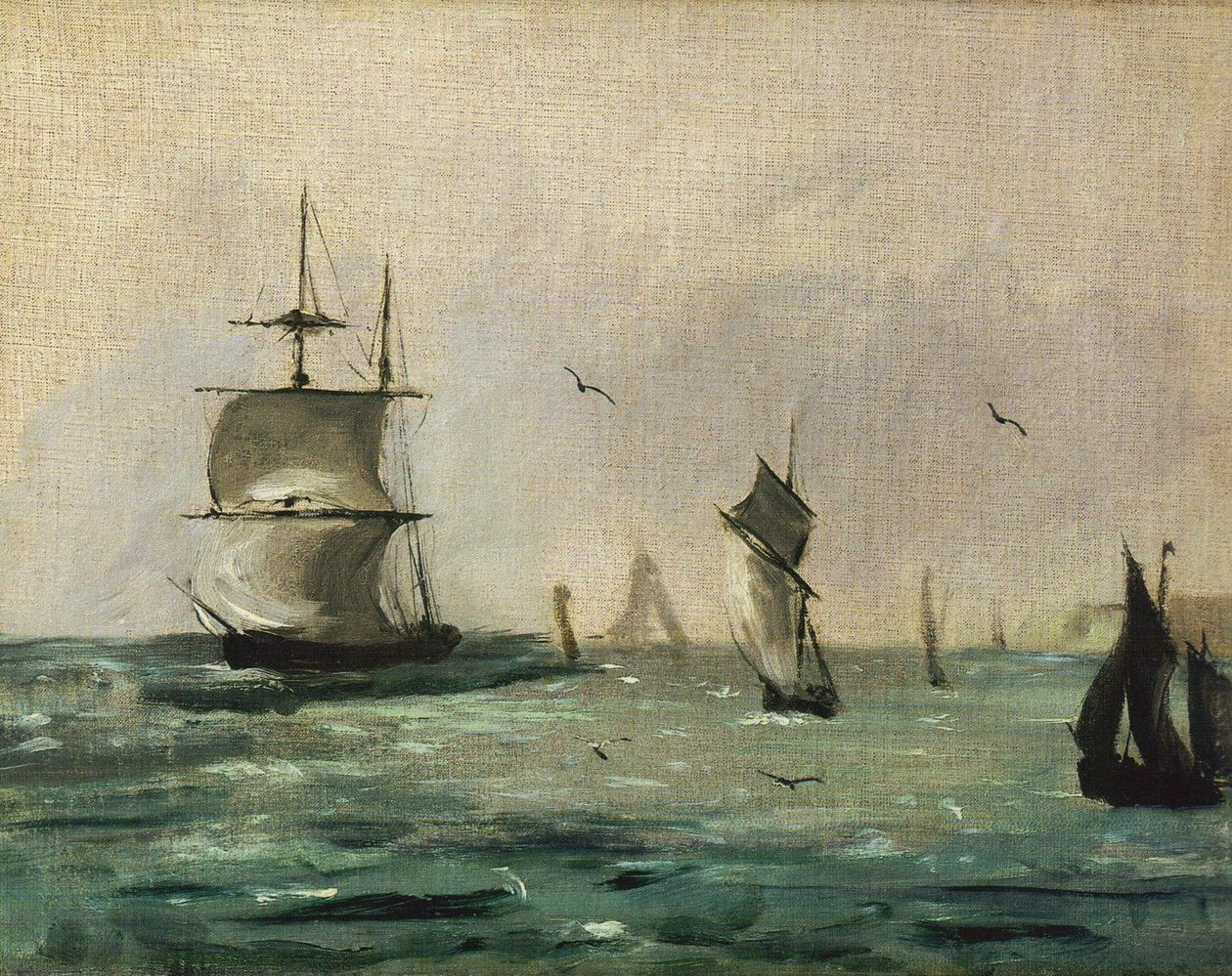 Purjelaivat ja lokit tekijältä Édouard Manet