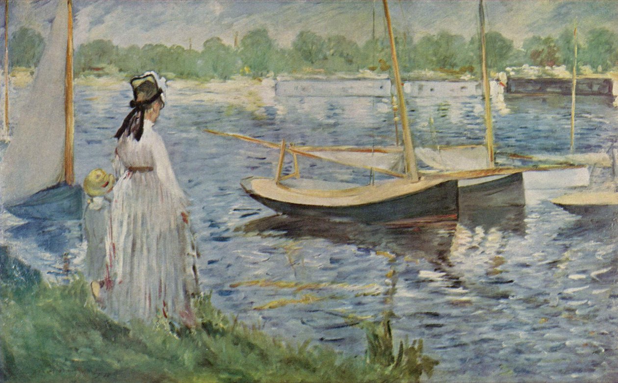 Seinen rannat lähellä Argenteuilia tekijältä Édouard Manet