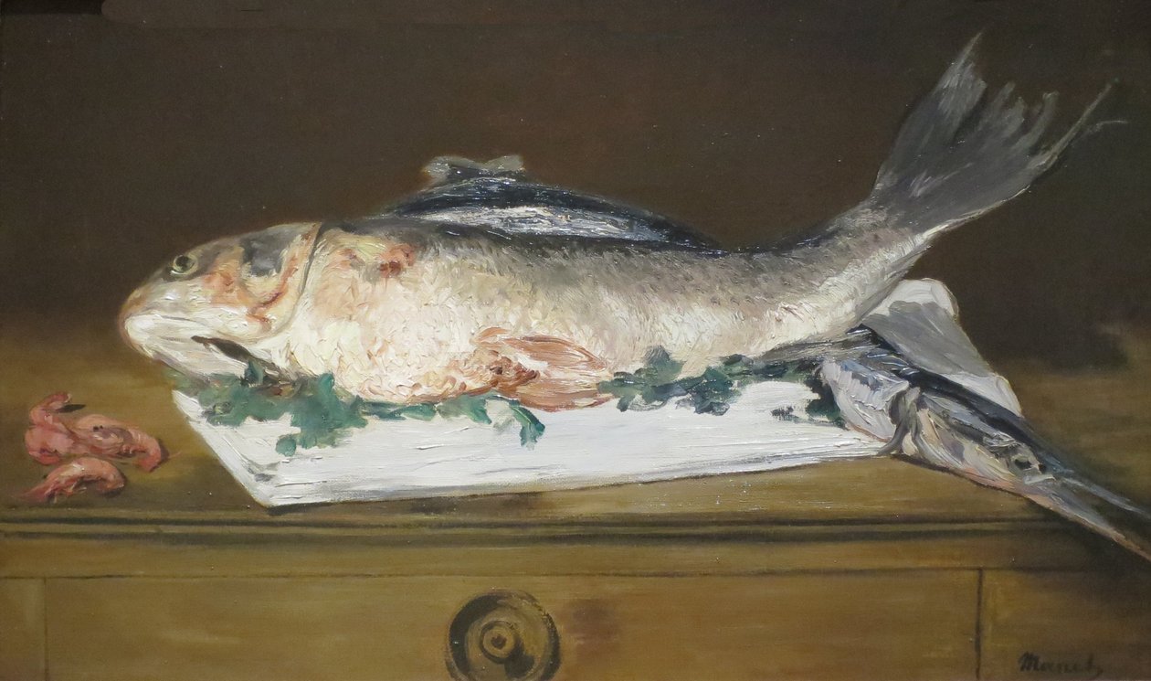 Still-life, Lohi, hauki ja katkaravut tekijältä Édouard Manet