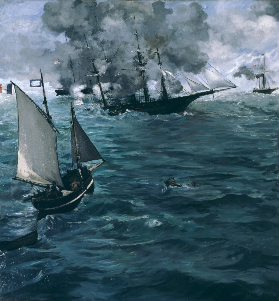 Yhdysvaltain taistelu Kearsarge ja C.S.S. Alabama tekijältä Édouard Manet