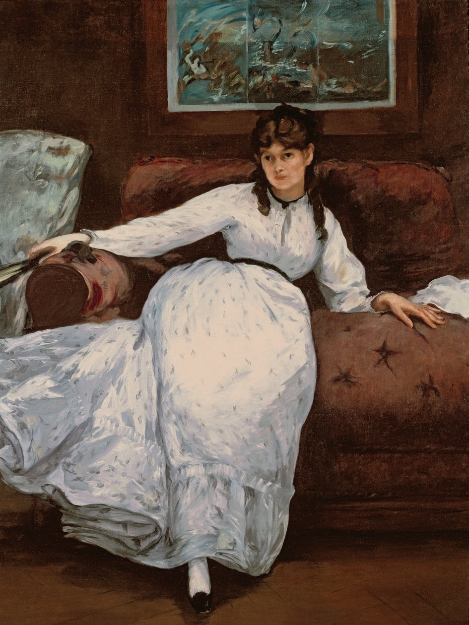 The Rest, muotokuva Berthe Morisotista (1841-95), 1870 tekijältä Édouard Manet