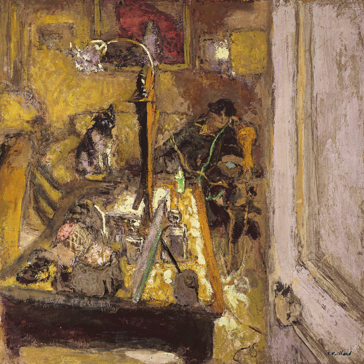 Madame Hessel puhelimessa budoaarissaan - tekijältä Edouard Vuillard