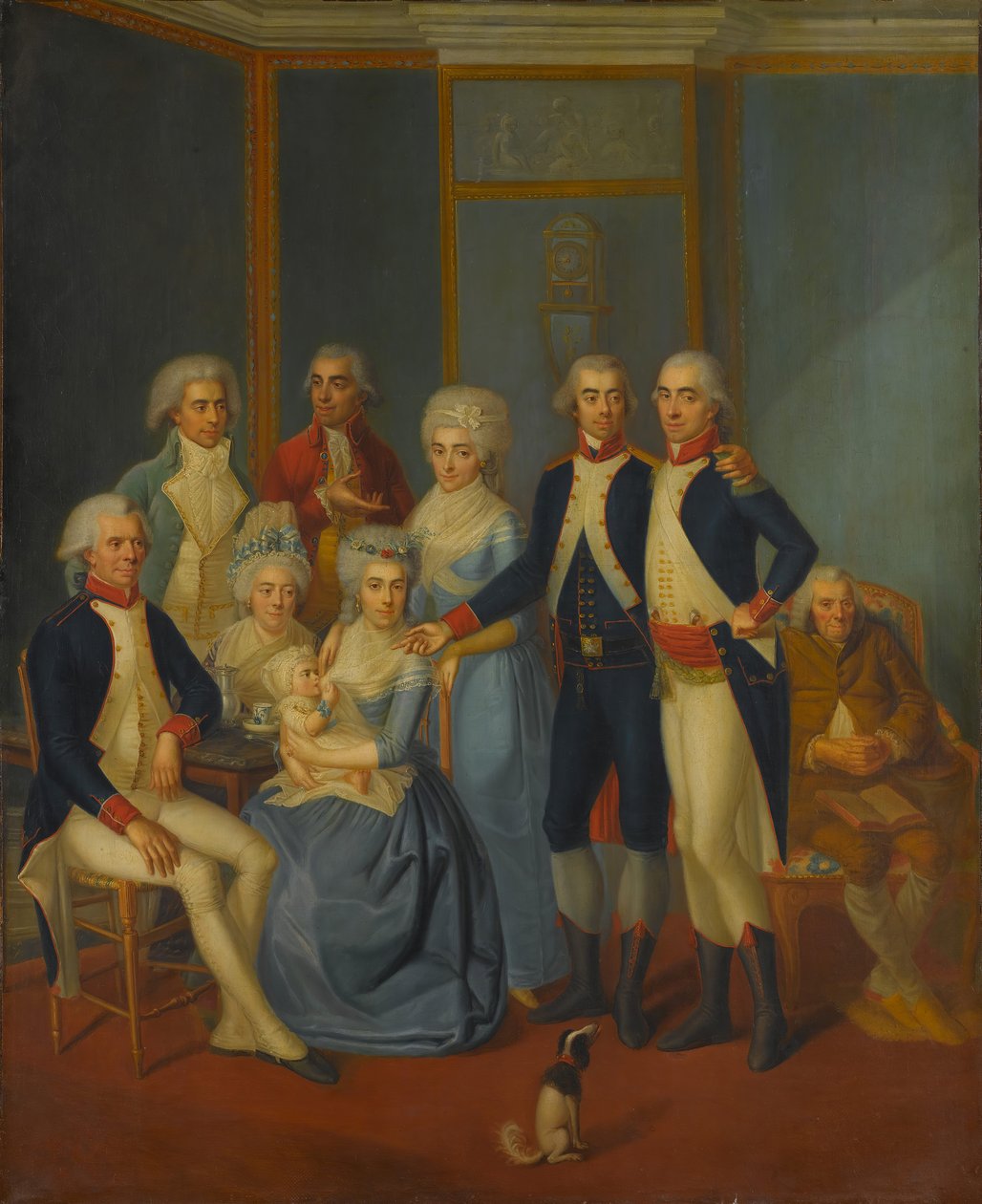 Muotokuva sotilasperheestä, n. 1789-90. tekijältä early 19th century painter.
