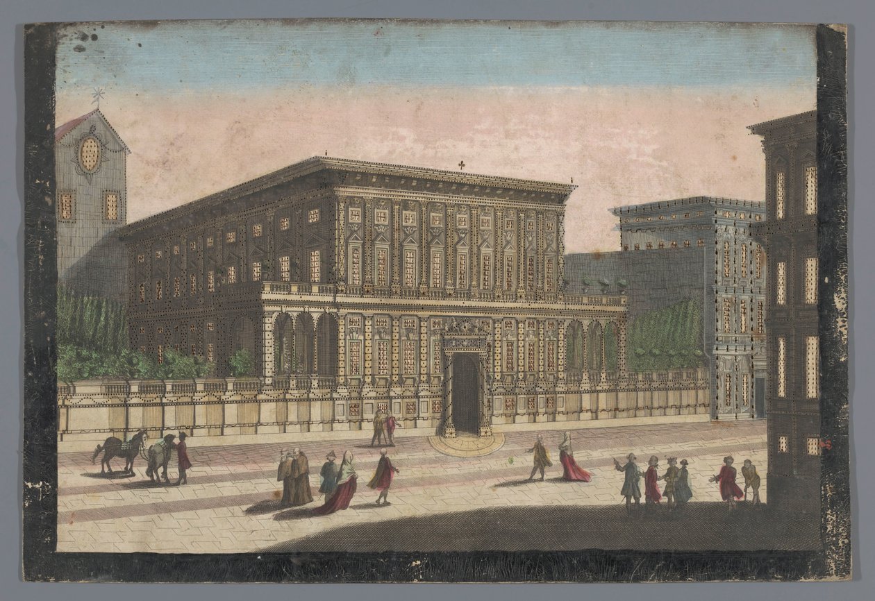 Gezicht op het Palazzo Doria-Tursi te Genua Näkymä Palazzo del Duca d