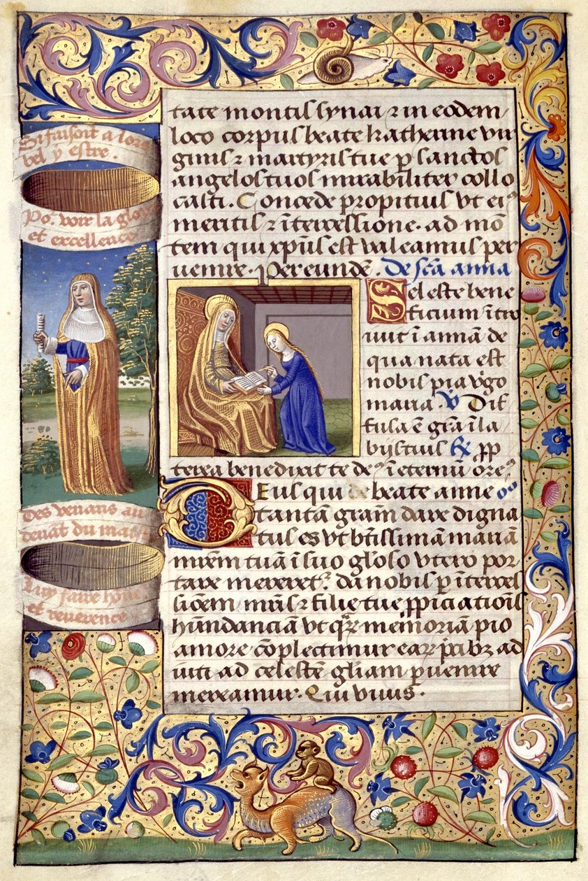 Heures de Charles VIII 108V Sainte Anne tekijältä Jacques de Besancon