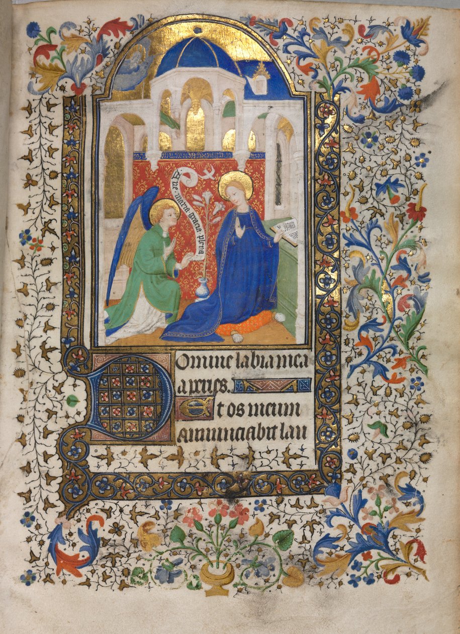 Tuntien kirja (Pariisin käyttö): Annunciation tekijältä follower of Boucicaut Master