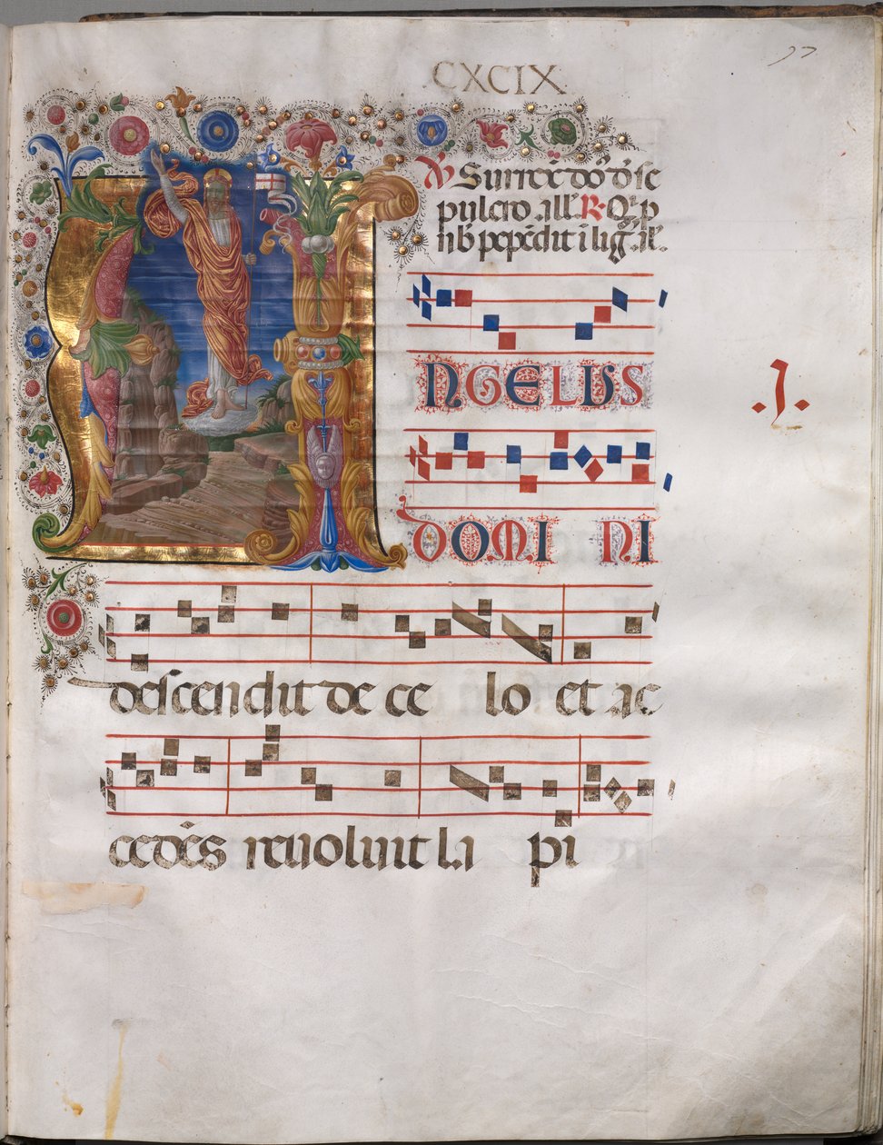 Antifonia: Alkukirja A, Ylösnousemus tekijältä follower of Girolamo da Cremona