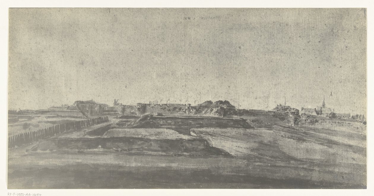 Näkymä Maastrichtiin, 1672 Manufacture des Gobelinsissa säilytetyt valokuvat Adam Frans van der Meulenin piirustuksista Ranskan hyökkäyksestä Alankomaihin vuonna 1672 (sarjan nimi) tekijältä frères Moreau