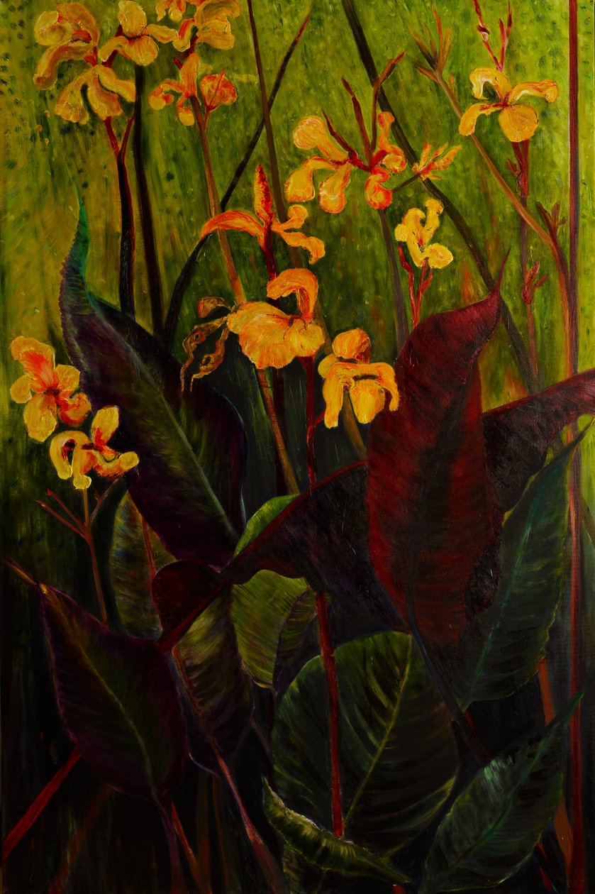 Canna Lily, 2017 (öljy kankaalle) tekijältä jocasta shakespeare