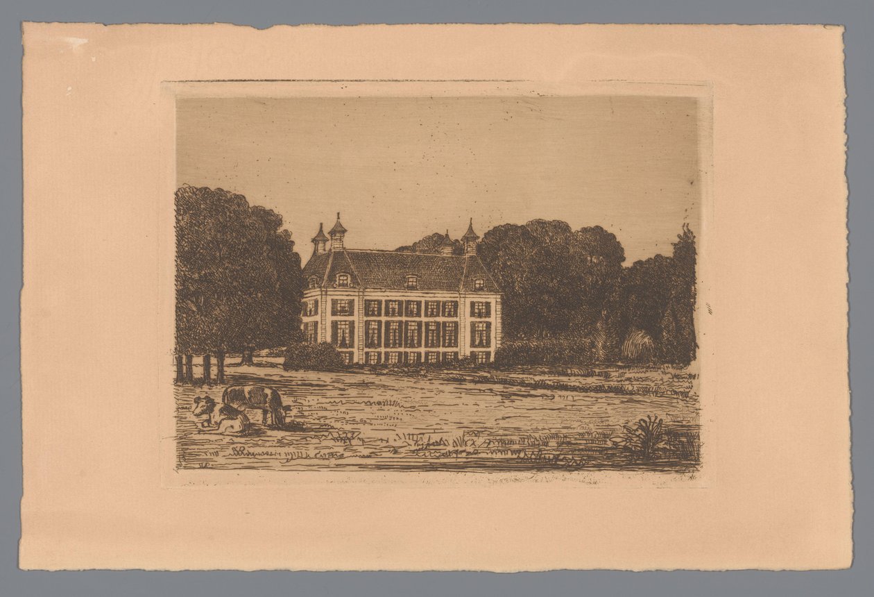 Näkymä Waterland Estaten niityltä tekijältä jonkheer Barthold Willem Floris van Riemsdijk