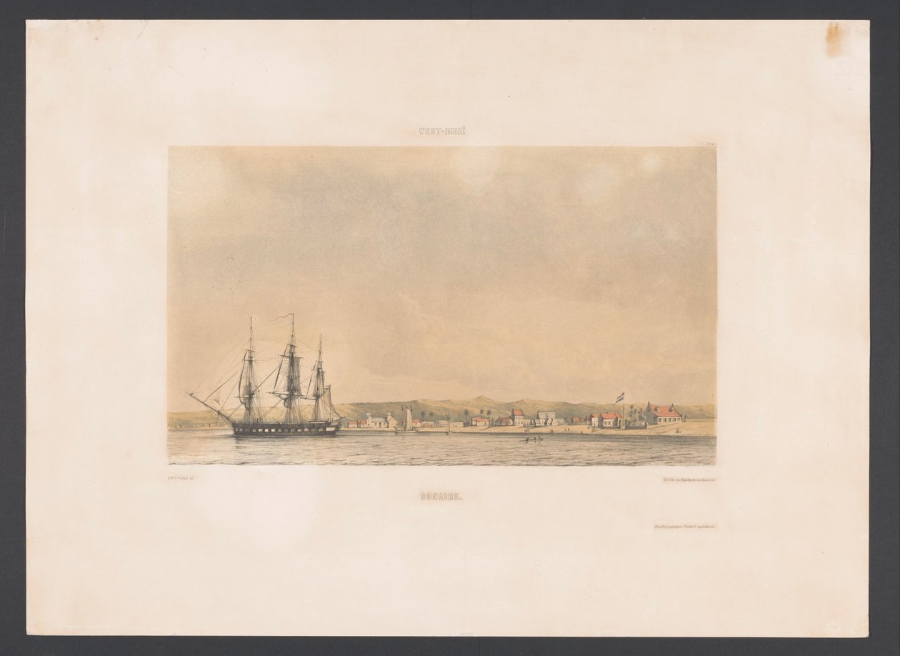 Bonaire Bonaire (otsikko esineessä) Länsi-Intia (sarjan nimi esineellä) Näkymiä Alankomaiden Länsi-Intialta (sarjan nimi) tekijältä jonkheer Jacob Eduard van Heemskerck