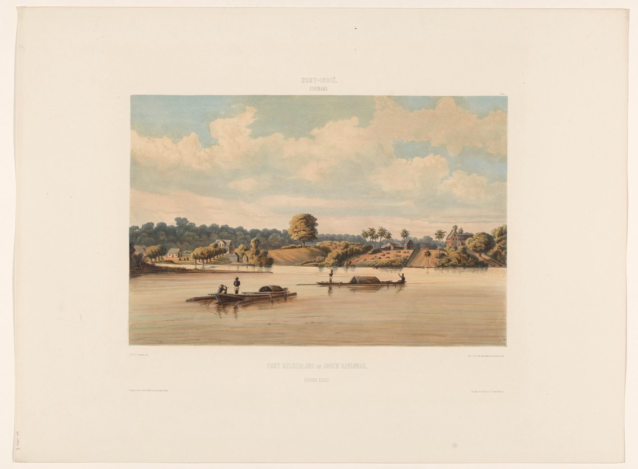 Post Gelderland ja Joden Savannah (joen puoli) (otsikko esineessä) tekijältä jonkheer Jacob Eduard van Heemskerck