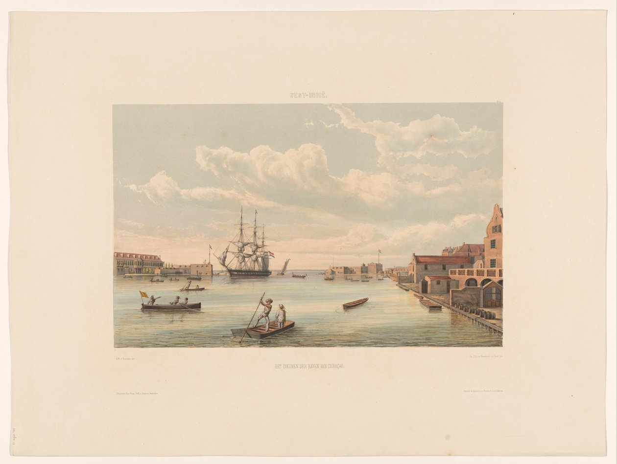 Willemstad Curaçaon sataman tulot (otsikko esineessä) tekijältä jonkheer Jacob Eduard van Heemskerck