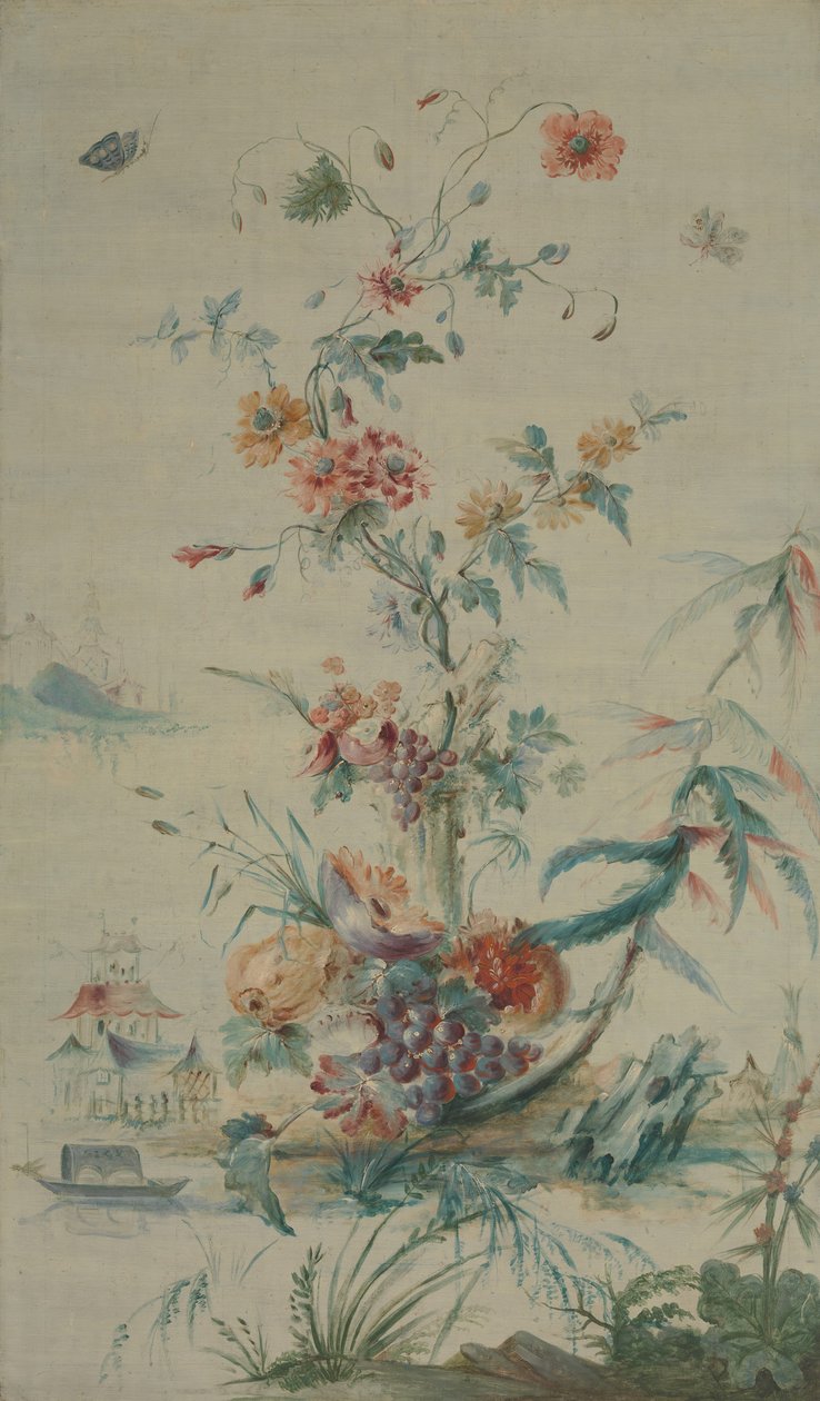 Kukat ja Chinoiserie, 1700-luku. tekijältä late 18th century . French Painter