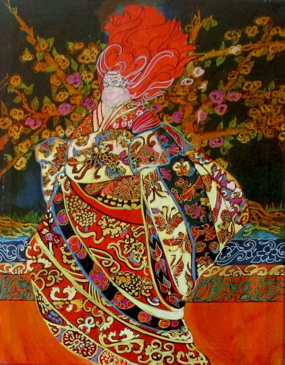 Taikanainen, 2015 (sekoitus, akryyli, muste, öljy) tekijältä linda arthurs