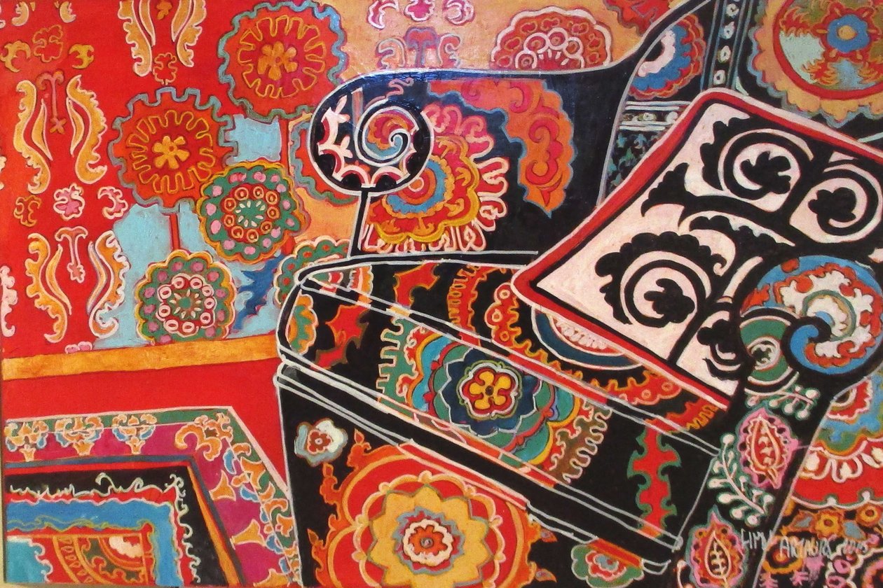 Suzani Decor, 2016 (sekoitus, akryyli, muste, öljy) tekijältä linda arthurs