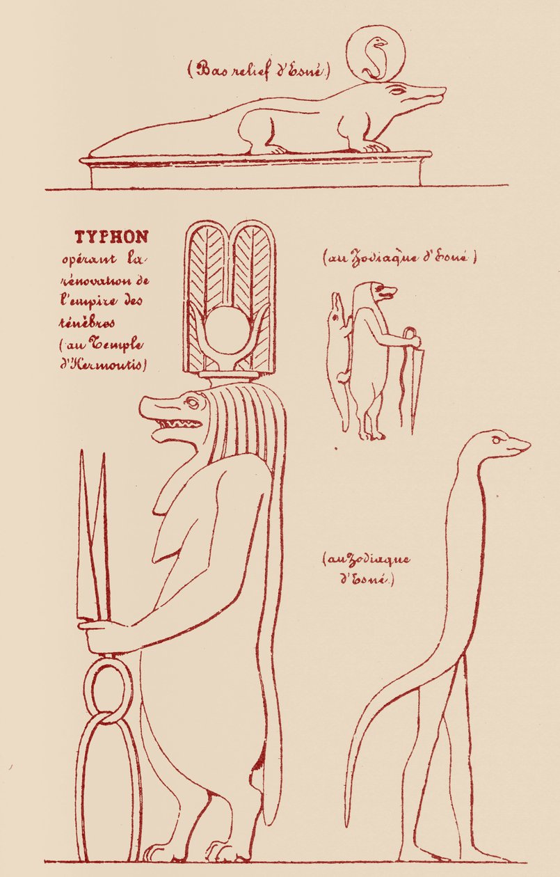 Egyptiläiset tyfonin symbolit tekijältä Éliphas after Lévi