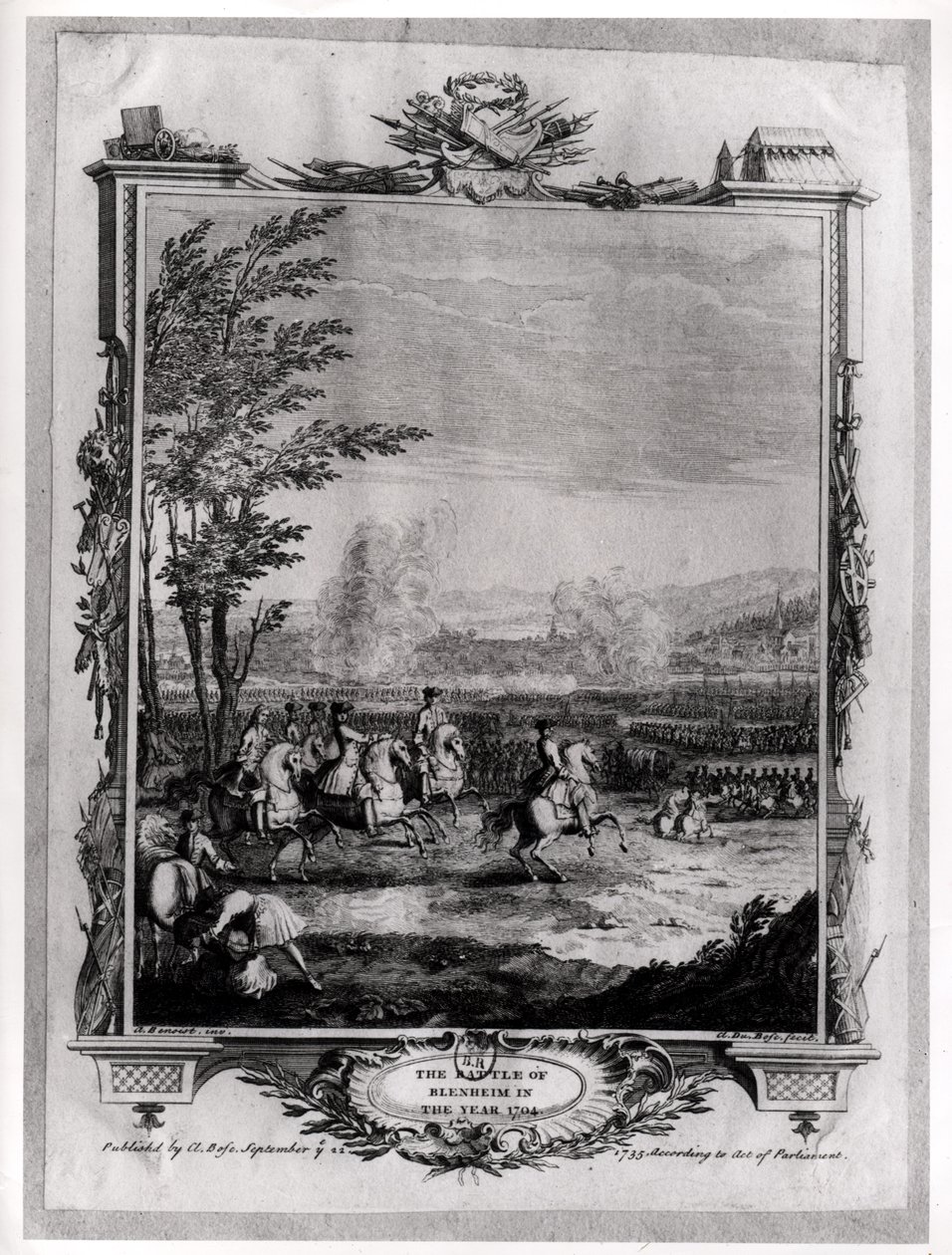 Blenheimin taistelu, 13. elokuuta 1704, kaiverrus Claude Dubosc, 1735 tekijältä Antoine Benoist or Benoit du Cercle