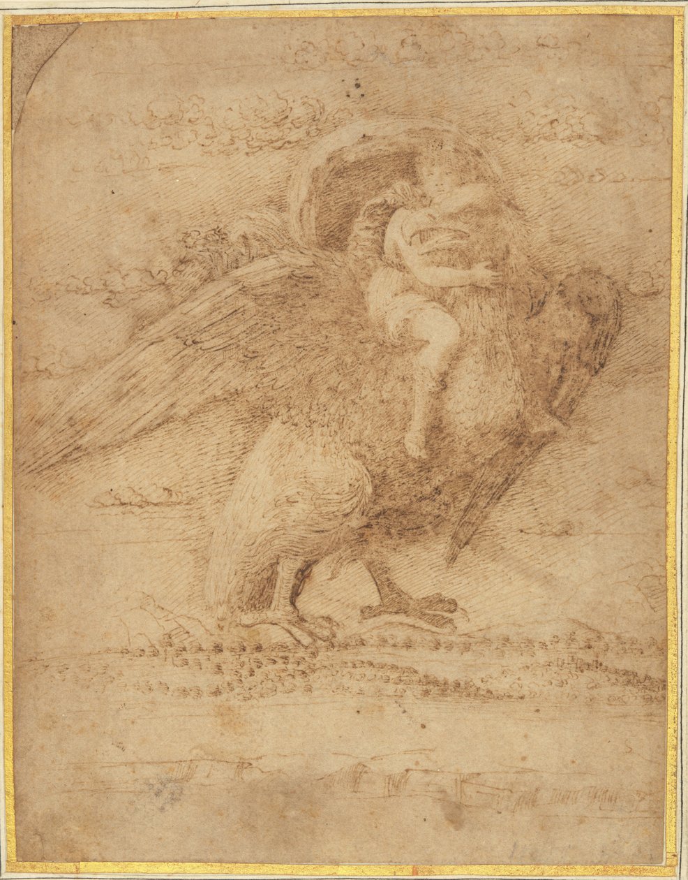 Jupiter ja Ganymede laajan maiseman yläpuolella tekijältä or Andrea Mantegna Giovanni Bellini