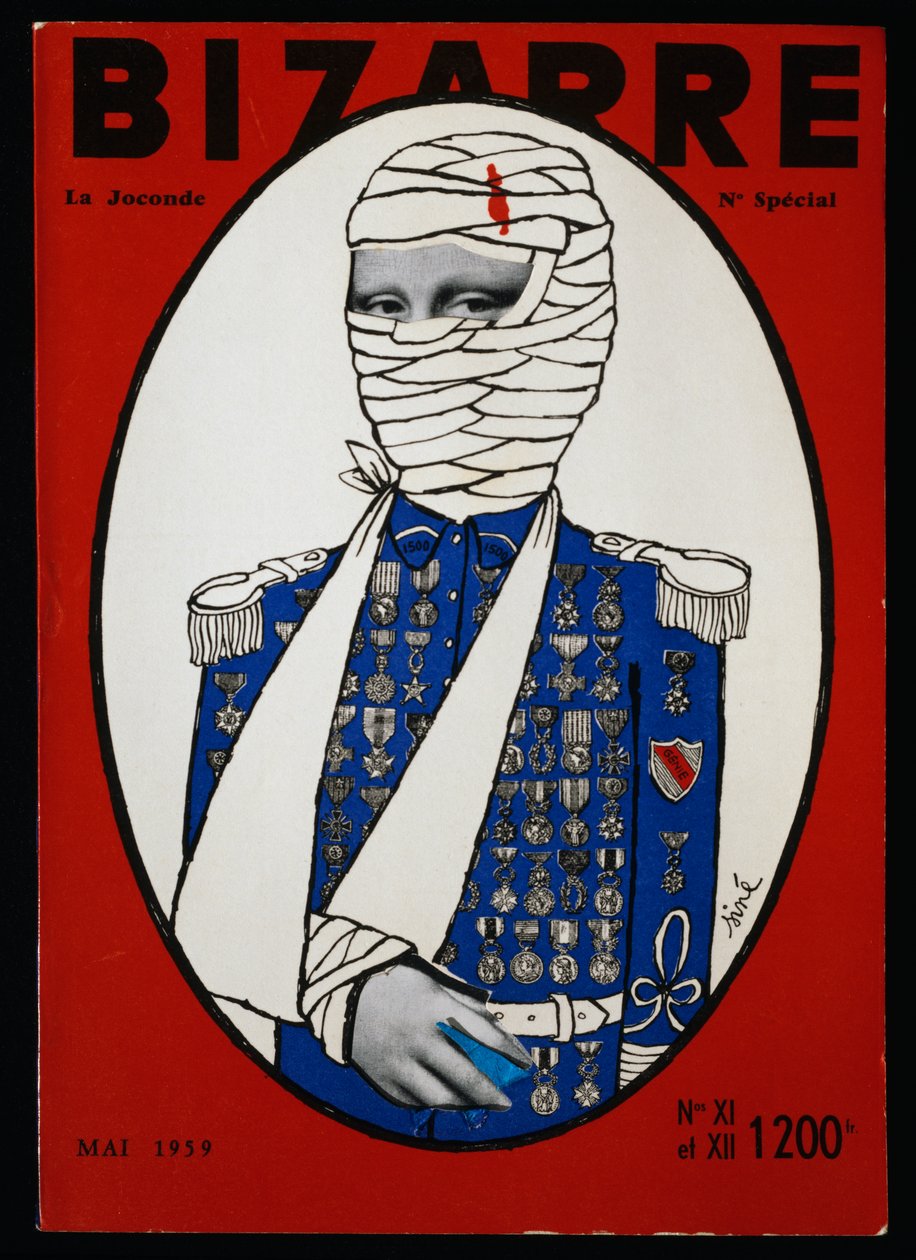 Mona Lisa, Bizarre-lehden erikoisnumeron kansi, Pariisi, Libreries des Tuileries, toukokuu 1959, Ranska, 1900-luku tekijältä Theodore Charles Ange Coquelin