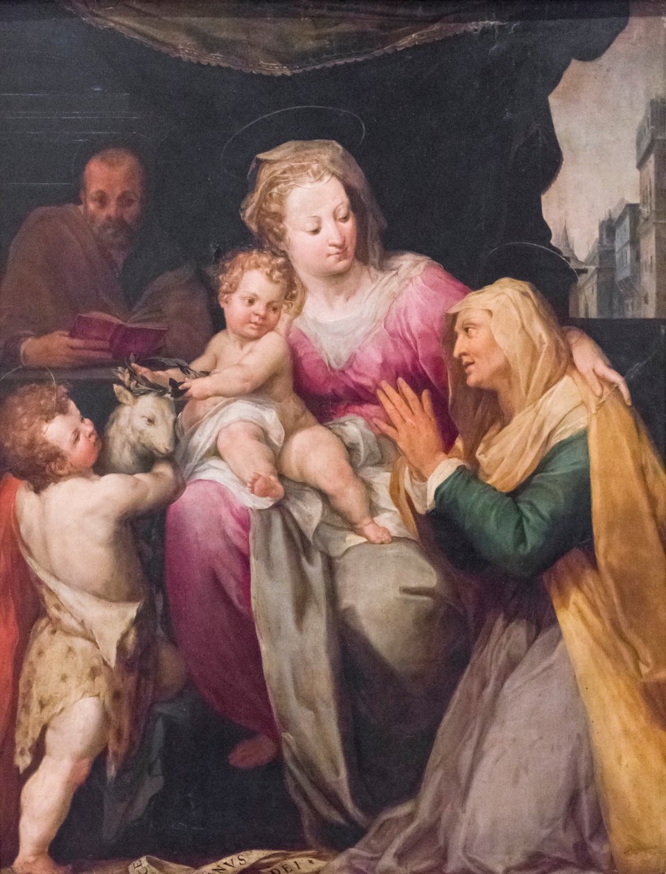 Pyhä perhe Pyhän Annan ja Pyhän Johanneksen kanssa tekijältä or Wit Peter (c.1548 1628) Witte