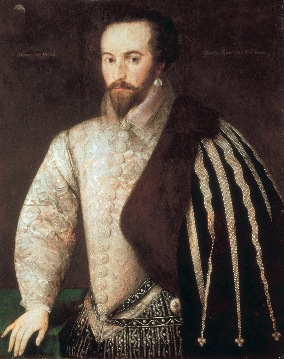 Sir Walter Raleighin (1554 - 1618) muotokuva. Federico Zuccaron (tai Zuccarin) (1549 - 1609) ansioksi kuuluva maalaus. 1588. Lontoo, National Portrait Gallery. tekijältä or Zuccaro Federico Zuccari