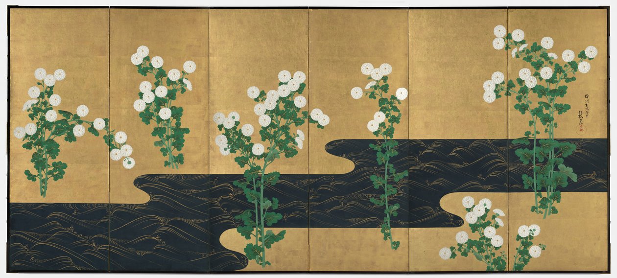 Krysanteemit virran varrella tekijältä possibly by Ogata Kōrin
