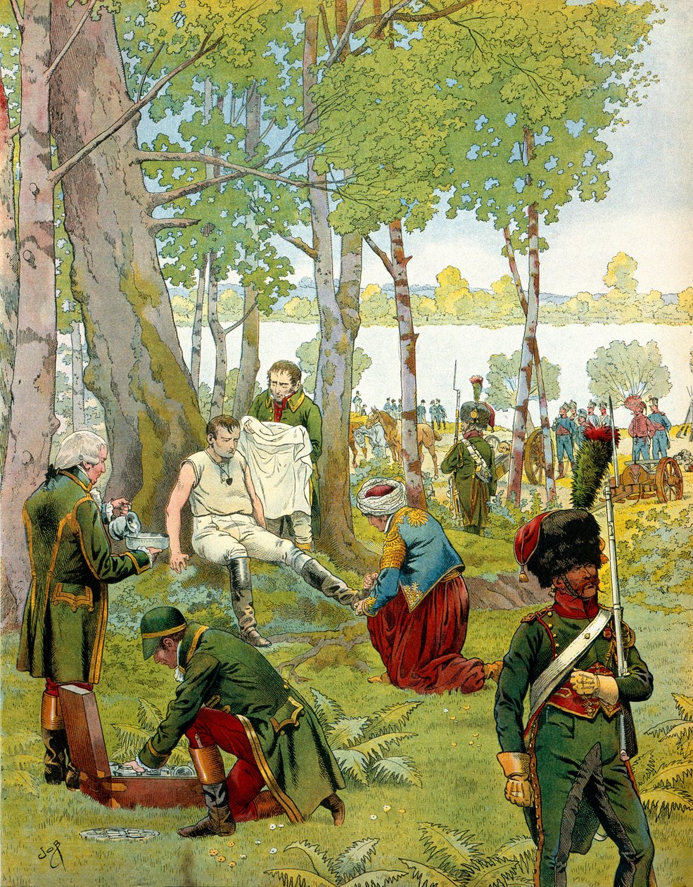 Napoleon I Bonaparten (1769-1821) katkeruudet Lobaun saarella ennen Wagramin taistelua 5. ja 6. heinäkuuta tekijältä pseudonym for Onfray de Breville Jacques Job