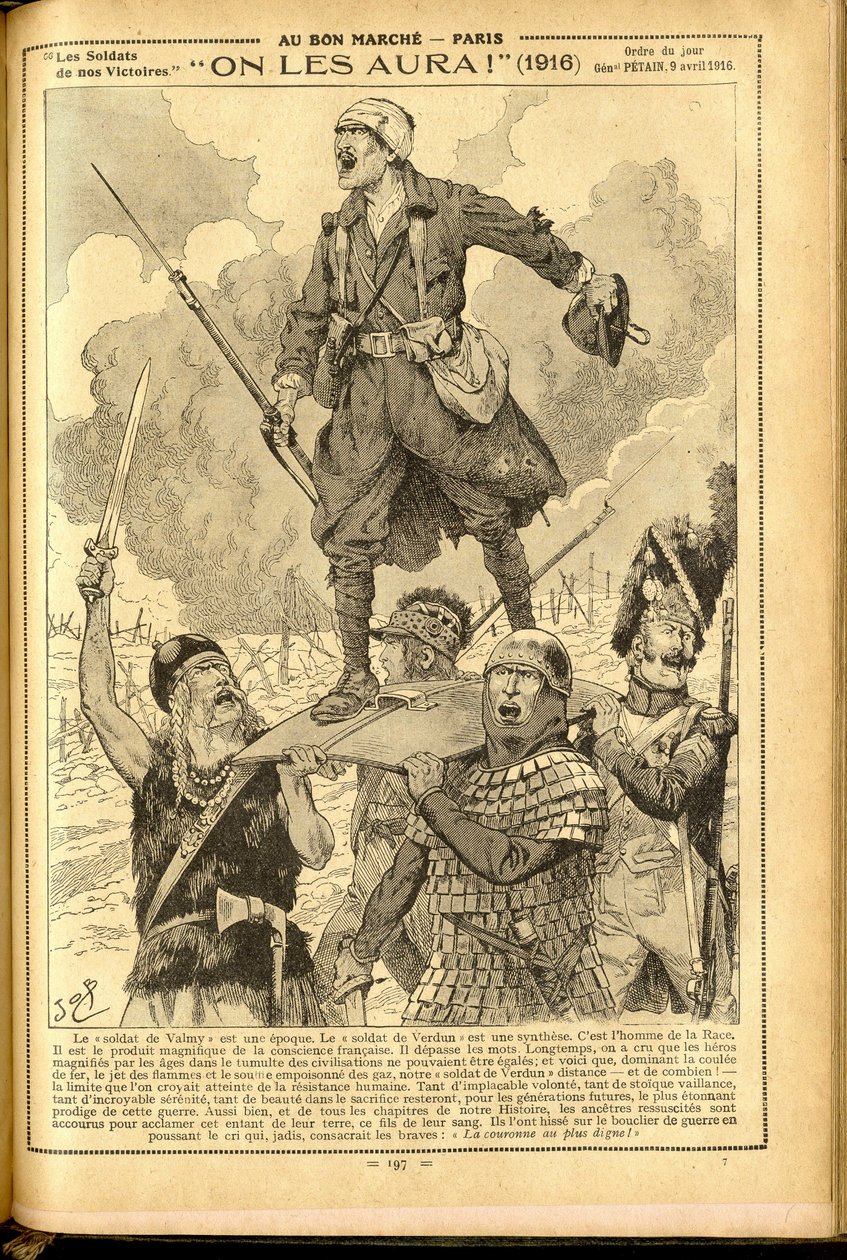 Agenda Buvard du Bon Marche 1917 - Kuva Jobista (Jacques Marie (Jacques-Marie) Gaston Onfray ja Breville) (1858-1931): Meillä on ne! 1916 - Sota 14-18, Lääketiede, Lääketiede, Terveys, Virkapuvut, Suuret taistelut, Panssari - Sotilaat, Gallialaiset - Histo tekijältä pseudonym for Onfray de Breville Jacques Job