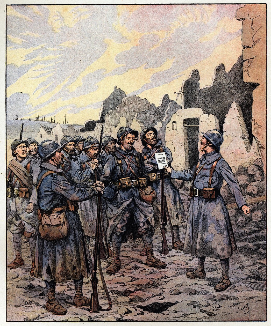 Rohkeutta! Me saamme ne! Kenraali Philippe Petain (1856-1951) 27. helmikuuta tekijältä pseudonym for Onfray de Breville Jacques Job
