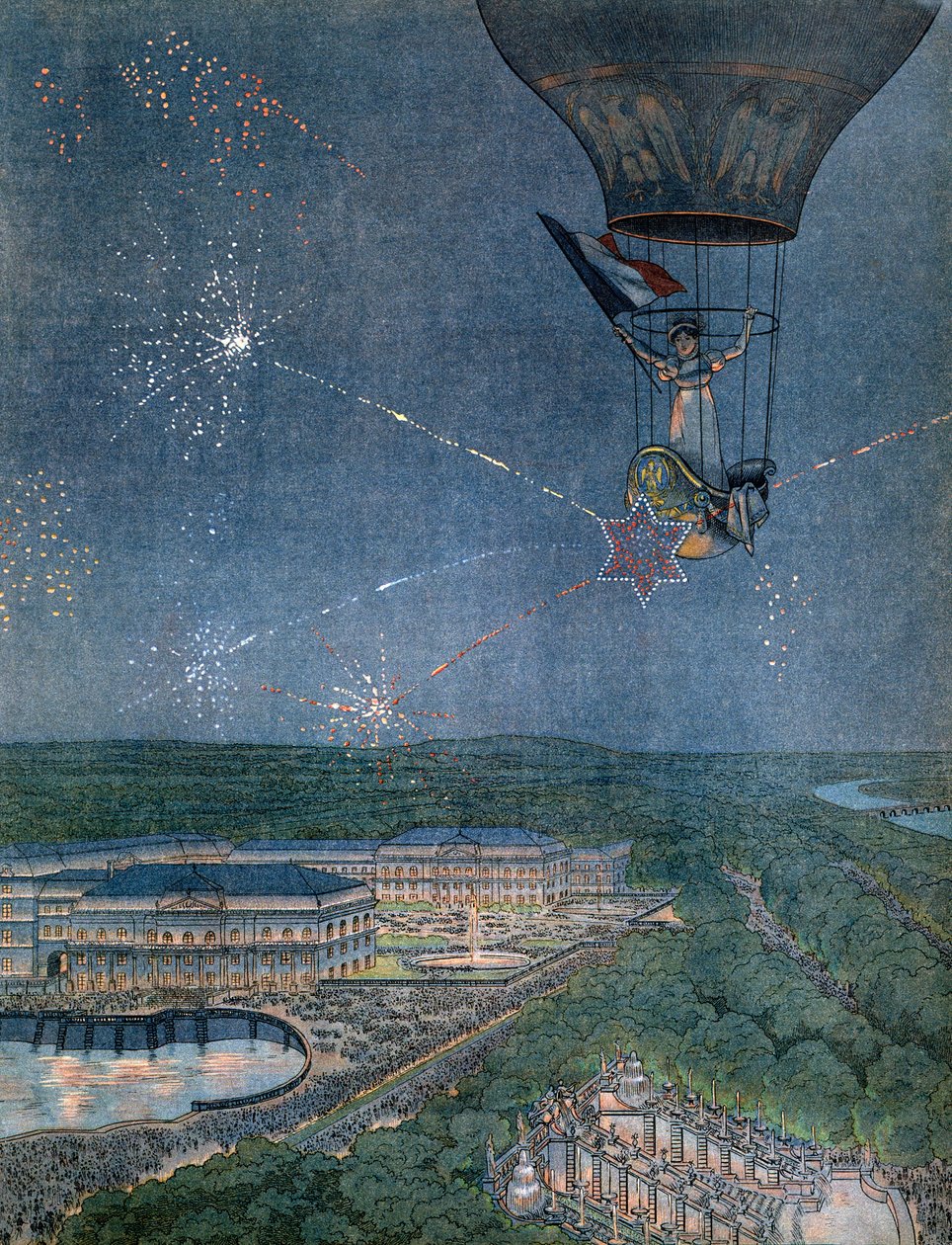 Fete antaa Saint Cloudin (Saint-Cloud) linnan puistossa Napoleon Francois Charles Joseph Bonaparten, keisarillisen prinssin, Rooman kuninkaan (silloin Napoleon II) kasteen yhteydessä. tekijältä pseudonym for Onfray de Breville Jacques Job