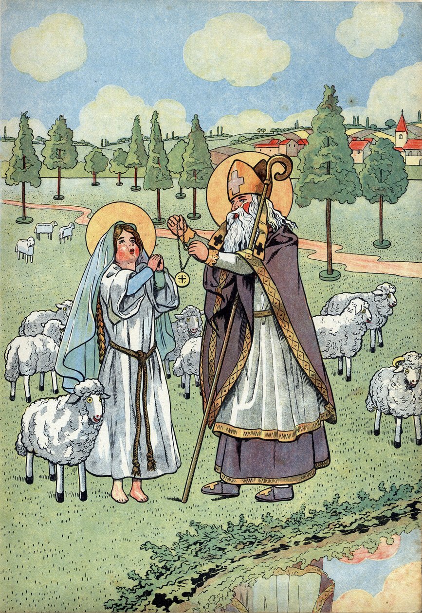 Ranskan historia. Kohtaus Sainte Genevieven elämästä lelujen kanssa: Eve Saint Germain d