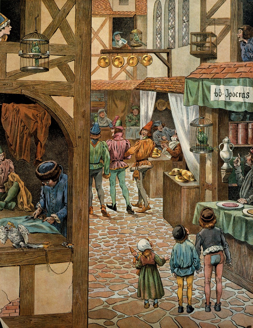 Ranskan historia keskiajalla (keskiaika): Rue de Paris sen jälkeen, kun kuningas Ludvig XI sanoi, että Prudent (1423-1483) allekirjoitti Peronnen kaupan Charles Le Temerairen kanssa. Pariisilaiset olivat ostaneet papukaijoja, joista he olivat oppineet sano tekijältä pseudonym for Onfray de Breville Jacques Job