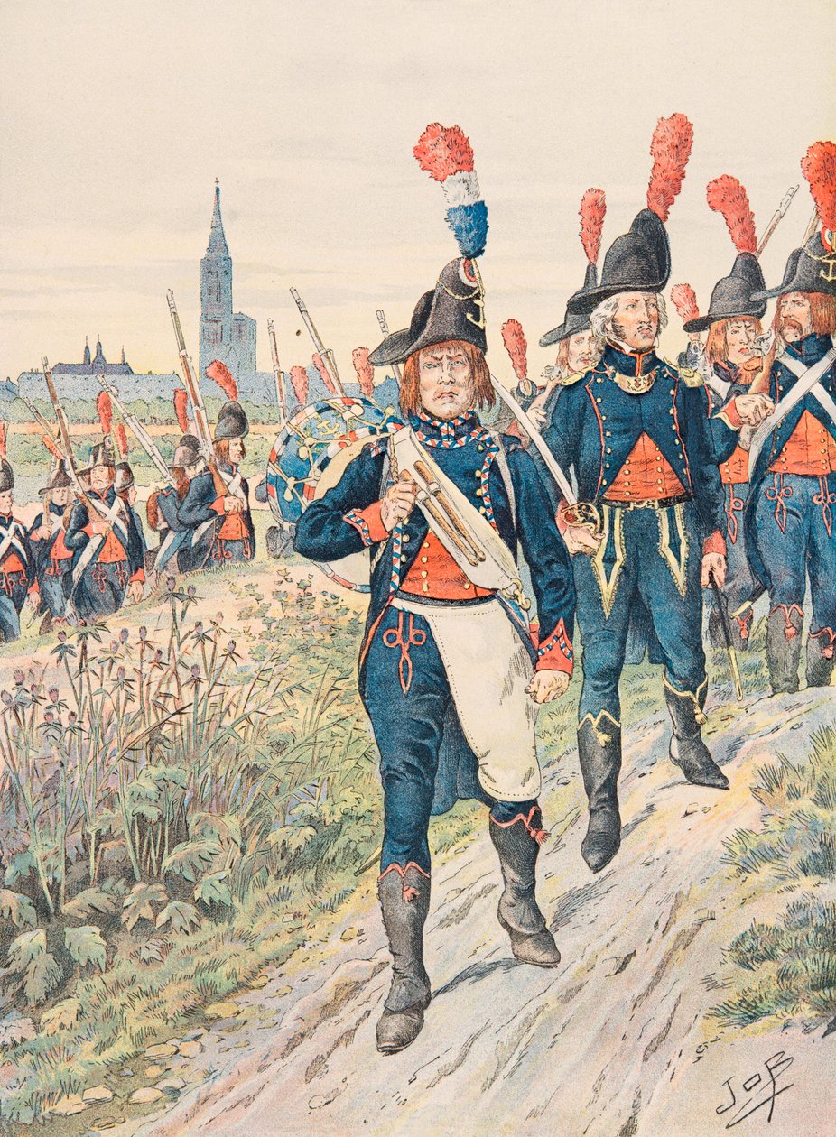 Jacques Marie Gaston Onfroy de Breville dit JOB (1858-1931) - Ranskan joukot aina hallussa: Strasbourg Pontonniers (1793), Yksityinen kokoelma tekijältä pseudonym for Onfray de Breville Jacques Job