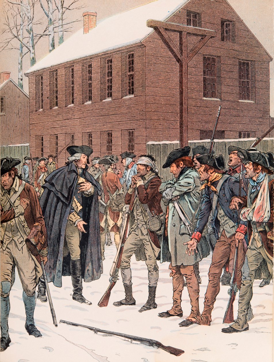 Jacques Marie Gaston Onfroy de Breville dit JOB (1858-1931) - Georges Washington yrittää järkeillä joitakin armeijan kapinallisia vapaussodan aikana, yksityinen kokoelma tekijältä pseudonym for Onfray de Breville Jacques Job