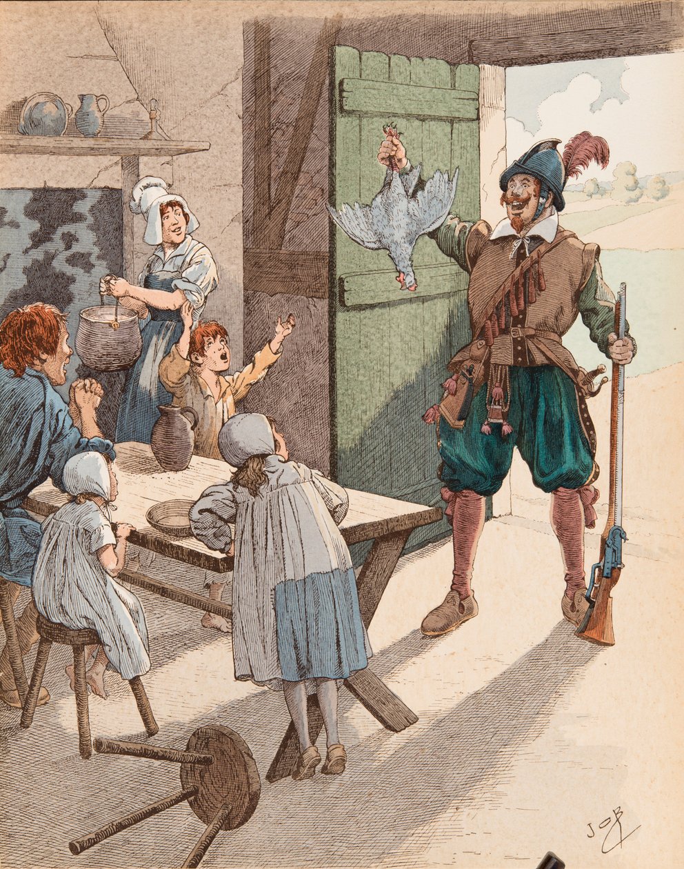Jacques Marie Gaston Onfroy de Breville dit JOB (1858-1931) - Pottatyttö Henri IV:n (1553-1610) aikana, Yksityinen kokoelma tekijältä pseudonym for Onfray de Breville Jacques Job